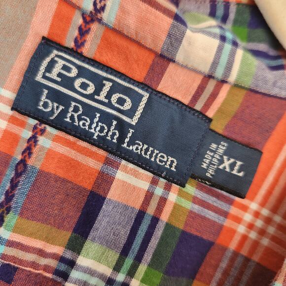Polo Ralph Lauren Y2K Navajo Long Sleeve Fall Button Down Orange size XL - Picture 4 of 7